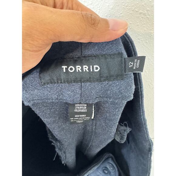Torrid Blue Stretch Slim Fit Cropped Pants Size 12 24” Inseam - Picture 3 of 5